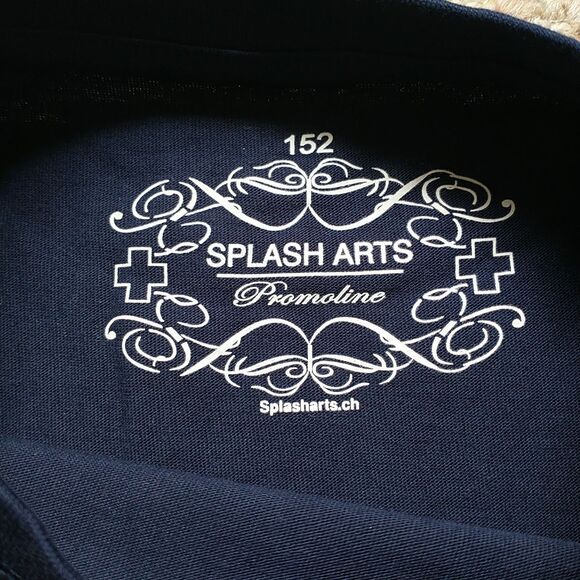 Splash Arts T Shirt Womens S/M* Blue Embroidered Switzerland Flag Cotton - Picture 4 of 6